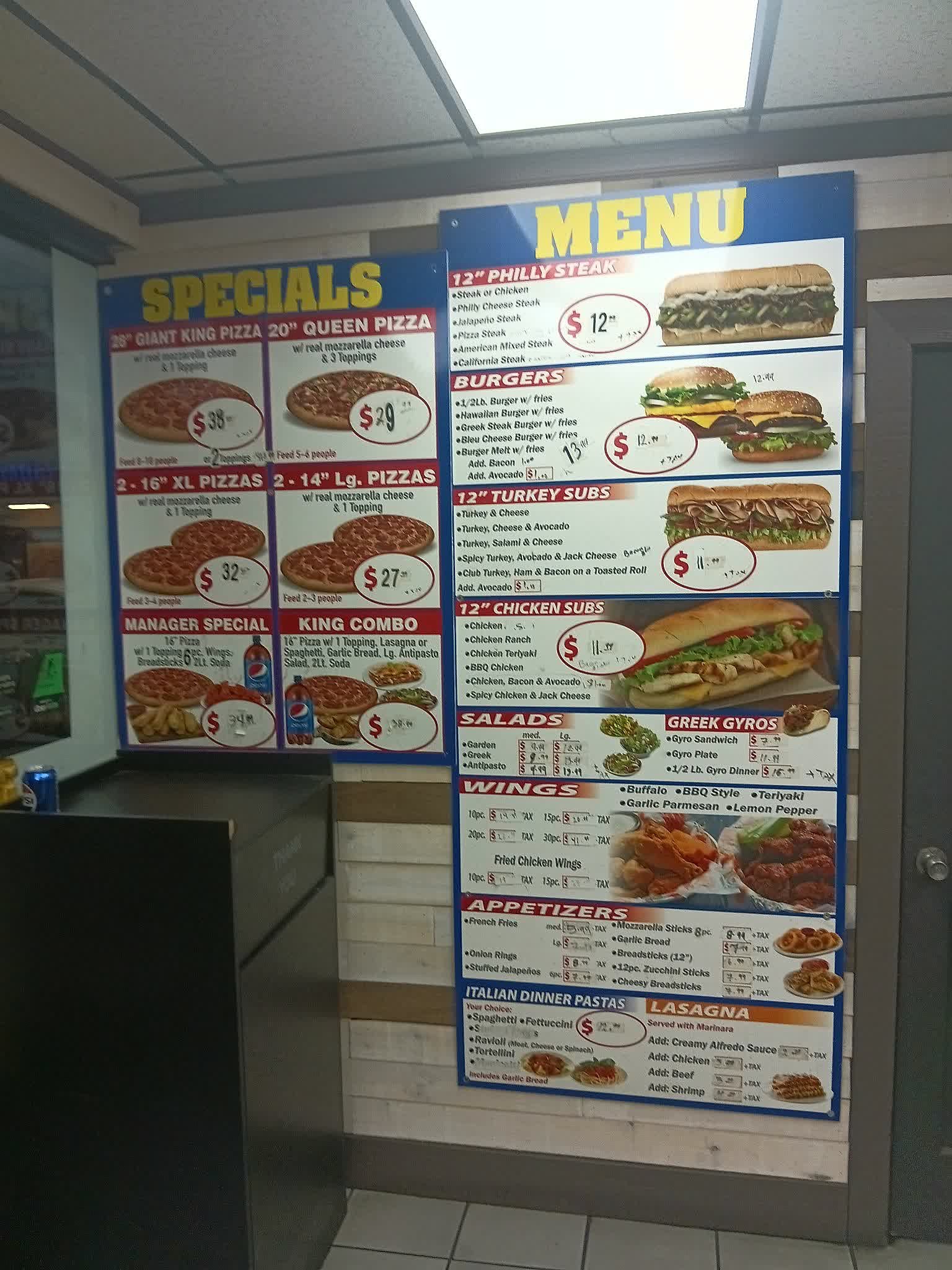 In-store menu and specials boards